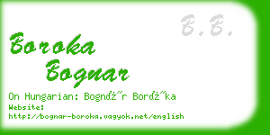 boroka bognar business card
